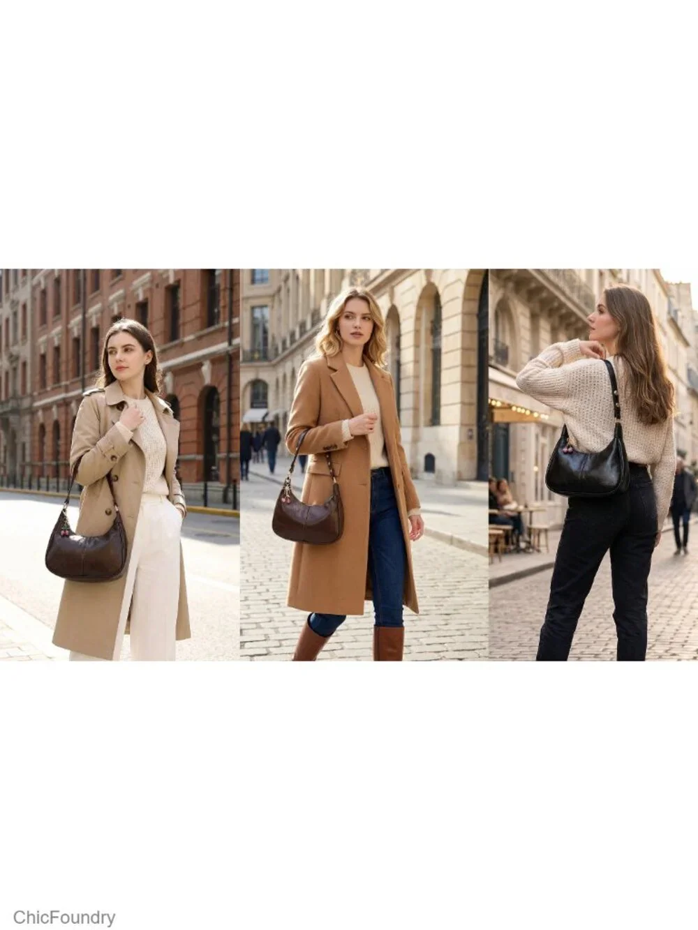 Crescent Shoulder Bag Women Vegan Leather Crossbody Hobo Underarm Purse
